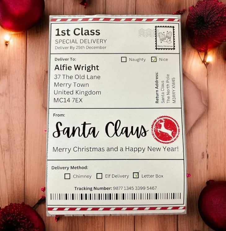 Personalised Christmas Postage Label