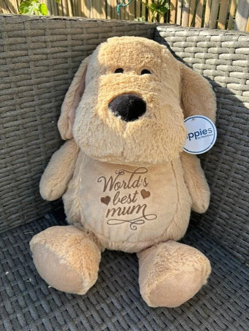 Personalised Dog Bear, large teddy, embroidered bear, custom teddy bear, world's best mum, gifts for mum, mummy gifts