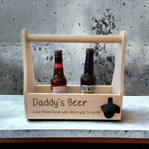 Personalised Wooden Beer Holder