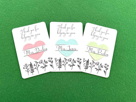 Thank you Teacher gift, Wildflower seeds, small token gift. Personalised teacher gift.