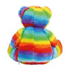 Personalised Rainbow Bear, large teddy, embroidered bear, custom teddy bear, new baby, first christmas, birthday gift, autism