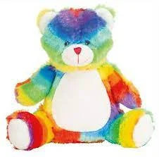 Personalised Rainbow Bear, large teddy, embroidered bear, custom teddy bear, new baby, first christmas, birthday gift, autism