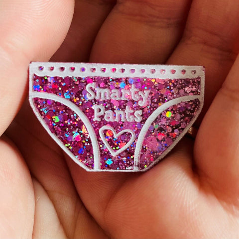 Smarty Pants Badge, brooch, mental health and well-being gift, positivity gift, cheer up, gifts for her, gifts for him