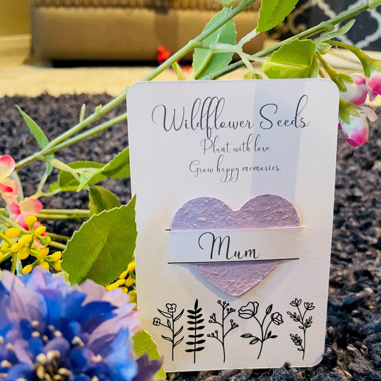 Wildflower seed card, mothers day card, mothers day gift, teacher gift, mummy gift